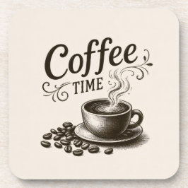 Coffee Time Kurken Rug Onderzetters Set van 6