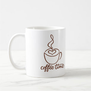 Coffee Time Minimalistische Koffiekop Lijnkunst Koffiemok