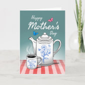 Coffee Time Moederdag Holiday Kaart (Voorkant)