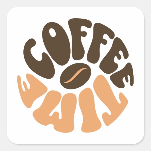 Coffee Time - Morgenbrouwsel Vierkante Sticker (Voorkant)
