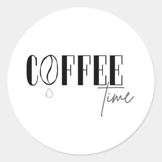 Coffee time ronde sticker (Voorkant)