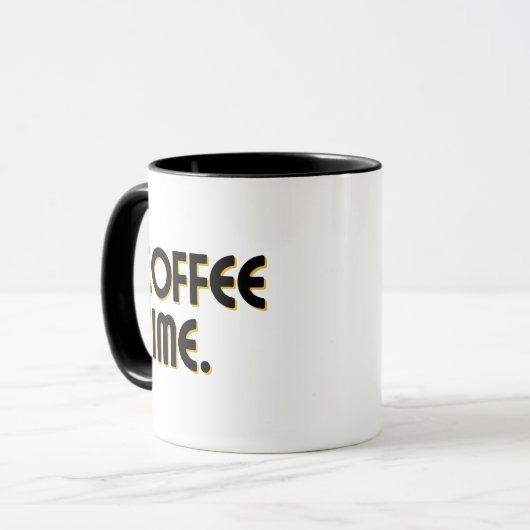 Coffee Time | Simple Minimalist Everyday Coffee Mok (Voorkant links)