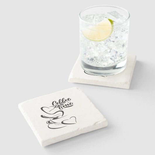 Coffee Time Stenen Onderzetter (Zijkant)