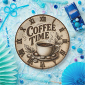 Coffee Time Vintage Rustic Papieren Bordje (Feest)