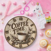 Coffee Time Vintage Rustic Papieren Bordje (Feest)