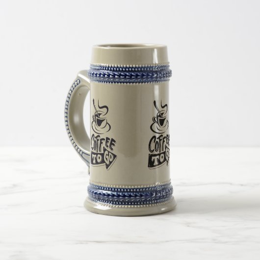 Coffee To Go Beer Stein – Aangepaste Mok in Duitse (Voorkant links)