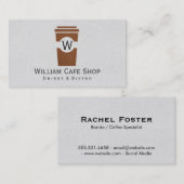 Coffee | To go (bruine textuur) Visitekaartje (Voorkant / Achterkant)