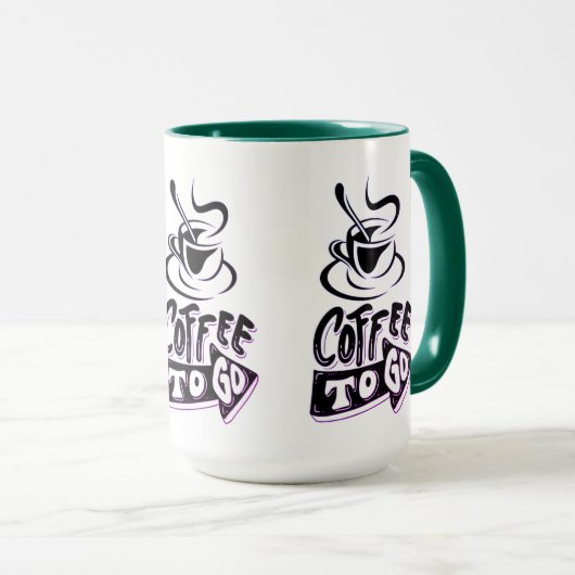 Coffee to Go Combo Mok – Aangepaste keramische bek (Voorkant rechts)