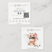 *~* Coffee to Go Glitter Heart Rewards Rozen QR Klantenkaartje (Voorkant / Achterkant)