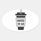 coffee to go ovale sticker (Voorkant)