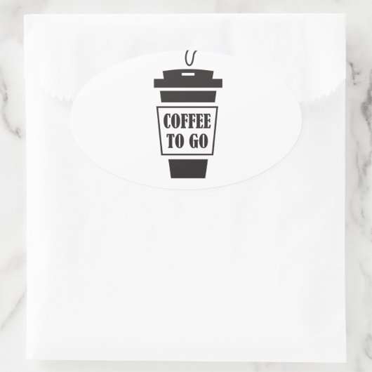 coffee to go ovale sticker (Tas)