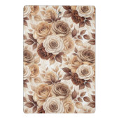 Coffee Tones Floral Roos Pattern Mini Klembord (Achterkant)