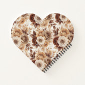 Coffee Tones Floral Roos Pattern Notitieboek (Achterkant)