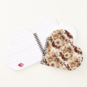 Coffee Tones Floral Roos Pattern Notitieboek (Binnen)