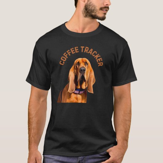 Coffee Tracker Hound Dog T-shirt (Voorkant)