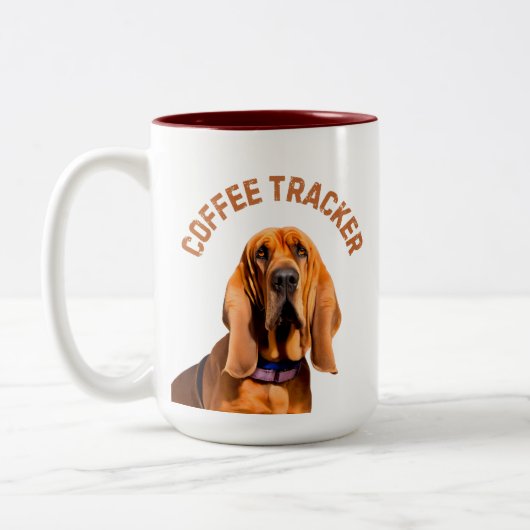 Coffee Tracker Hound Dog Tweekleurige Koffiemok (Links)