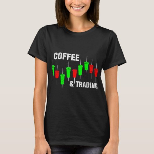 Coffee Trading Pips voor ex cfd day T-shirt (Voorkant)