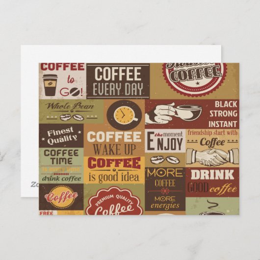 Coffee Typografie Briefkaart (Voorkant / Achterkant)