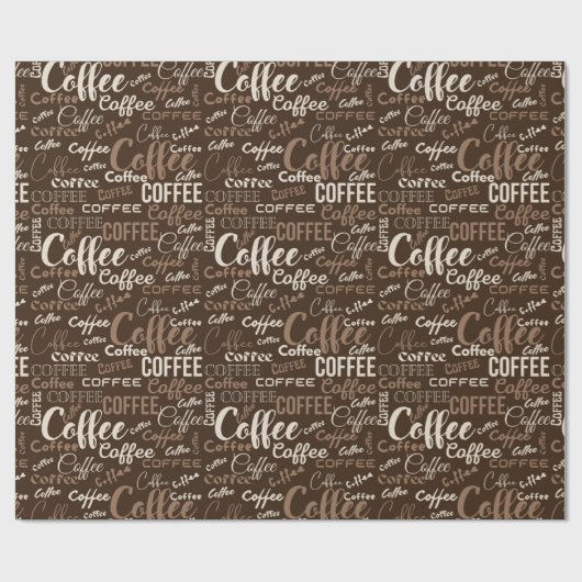 Coffee Typografie Cadeaupapier (Vlak)