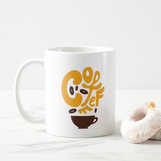 Coffee Typografie Koffiemok (Met donut)