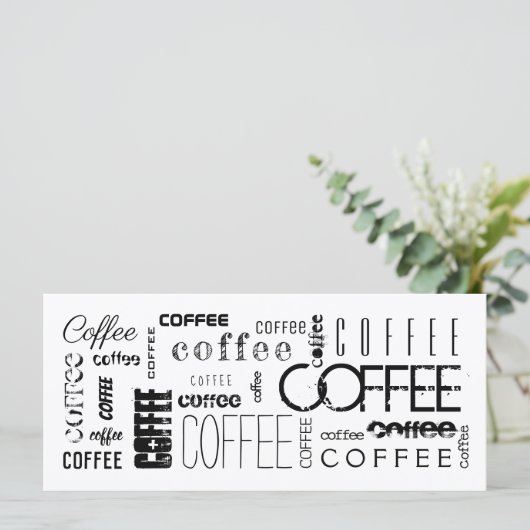 Coffee Typography Wenskaart (Staand voorkant)