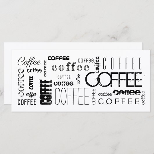 Coffee Typography Wenskaart (Voorkant / Achterkant)
