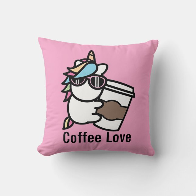 Coffee Unicorn Sierkussen (Voorkant)