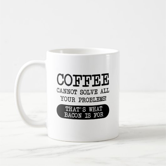 Coffee Versus Bacon Funny Mug Koffiemok (Links)