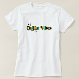 Coffee Vibes harten kleurrijk T-shirt