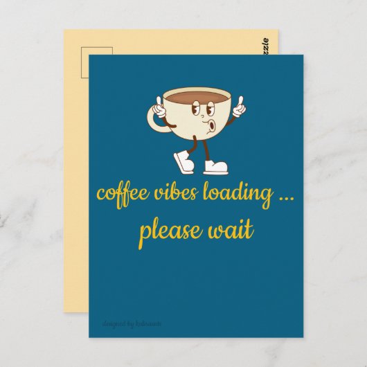 Coffee Vibes Loading – Greeting Card for Coffee Lo Briefkaart (Voorkant / Achterkant)