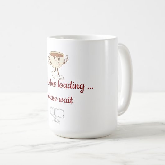 Coffee Vibes Loading – Minimal Coffee Mug  Koffiemok (Voorkant rechts)