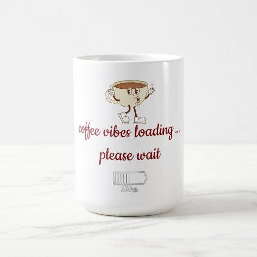Coffee Vibes Loading – Minimale koffiebeker  Koffiemok (Center)