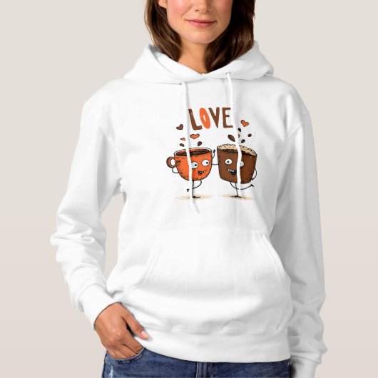 Coffee Vibes Minimalist Latte Art  Hoodie (Voorkant)