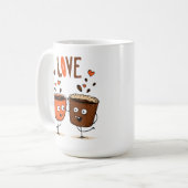 Coffee Vibes Minimalist Latte Art Koffiemok (Voorkant links)
