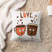 Coffee Vibes Minimalist Latte Art  Kussen (Deken)