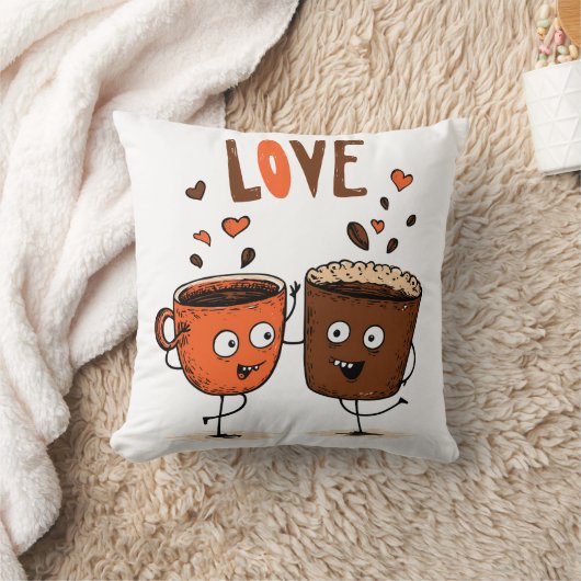 Coffee Vibes Minimalist Latte Art Kussen (Deken)