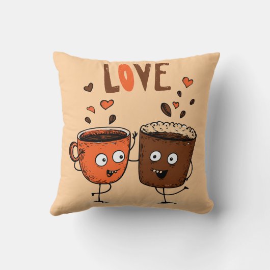 Coffee Vibes Minimalist Latte Art Kussen (Achterkant)