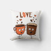 Coffee Vibes Minimalist Latte Art Kussen (Voorkant)