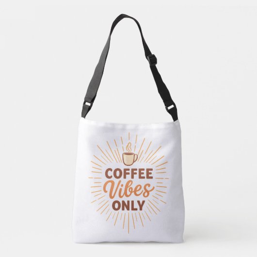 Coffee Vibes Only – Boho Coffee Design Crossbody Tas (Achterkant)