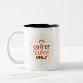 Coffee Vibes Only – Boho Coffee Design Tweekleurige Koffiemok