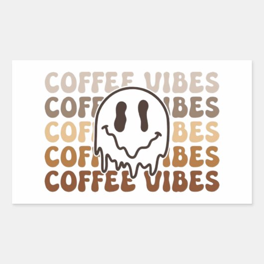Coffee Vibes Rechthoekige Sticker (Voorkant)