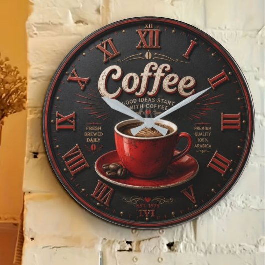 Coffee Vintage Latte Grote Klok