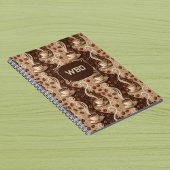 Coffee Vintage Look Cafe Pattern Monogram Initials Notitieboek