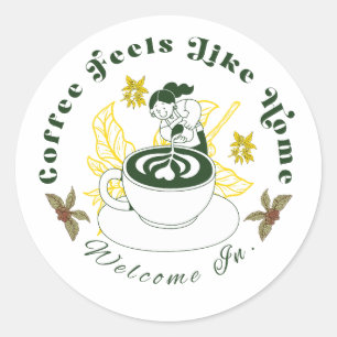 Coffee Voelt Als Thuis Latte Art Sticker