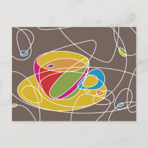 COFFEE-vormen retro Briefkaart