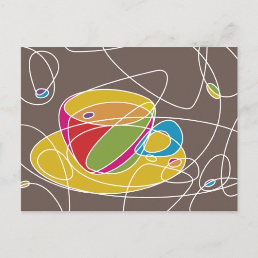 COFFEE-vormen retro Briefkaart (Voorkant)