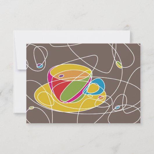 COFFEE-vormen retro Kaart (Voorkant)