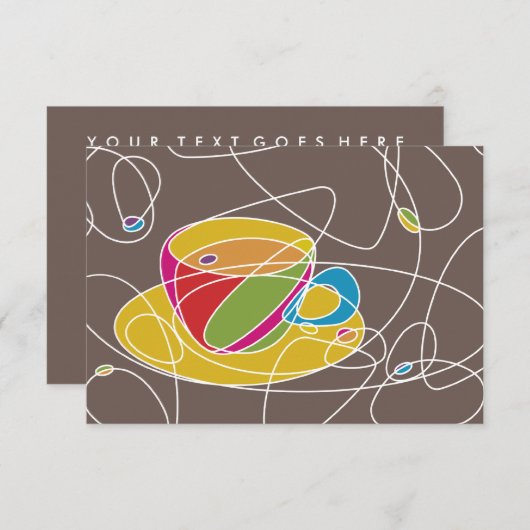 COFFEE-vormen retro Kaart (Voorkant / Achterkant)