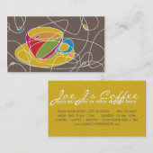 COFFEE-vormen retro Visitekaartje (Voorkant / Achterkant)