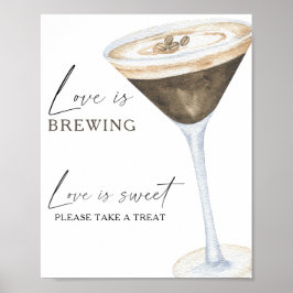 Coffee vrijgezellenfeest Love is Sweet Neem een tr Poster